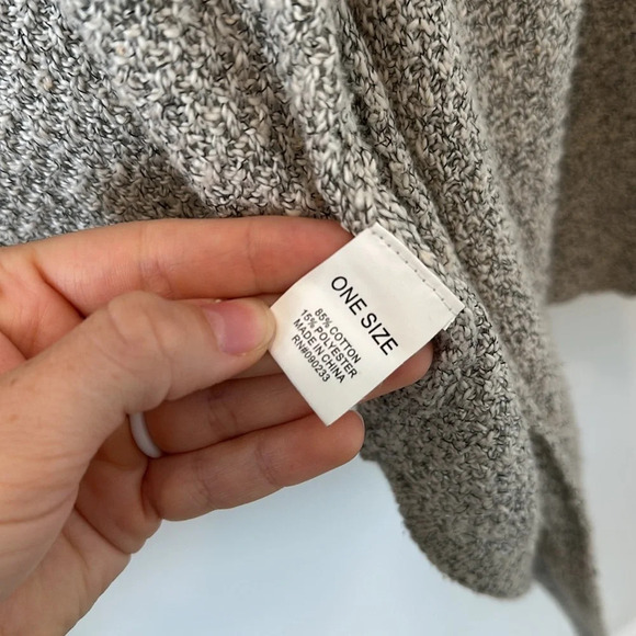 Brandy Melville Cardigan Open Front Knit Warm Transition Fall Cozy Light Gray - Picture 4 of 6